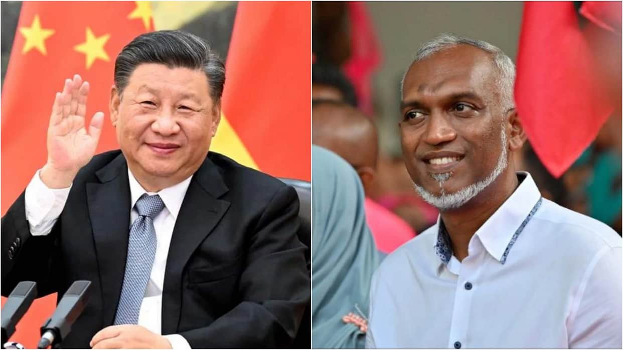 Maldives China Relations President Jinping Mohamed Muizzu Meeting China firmly opposes external interference