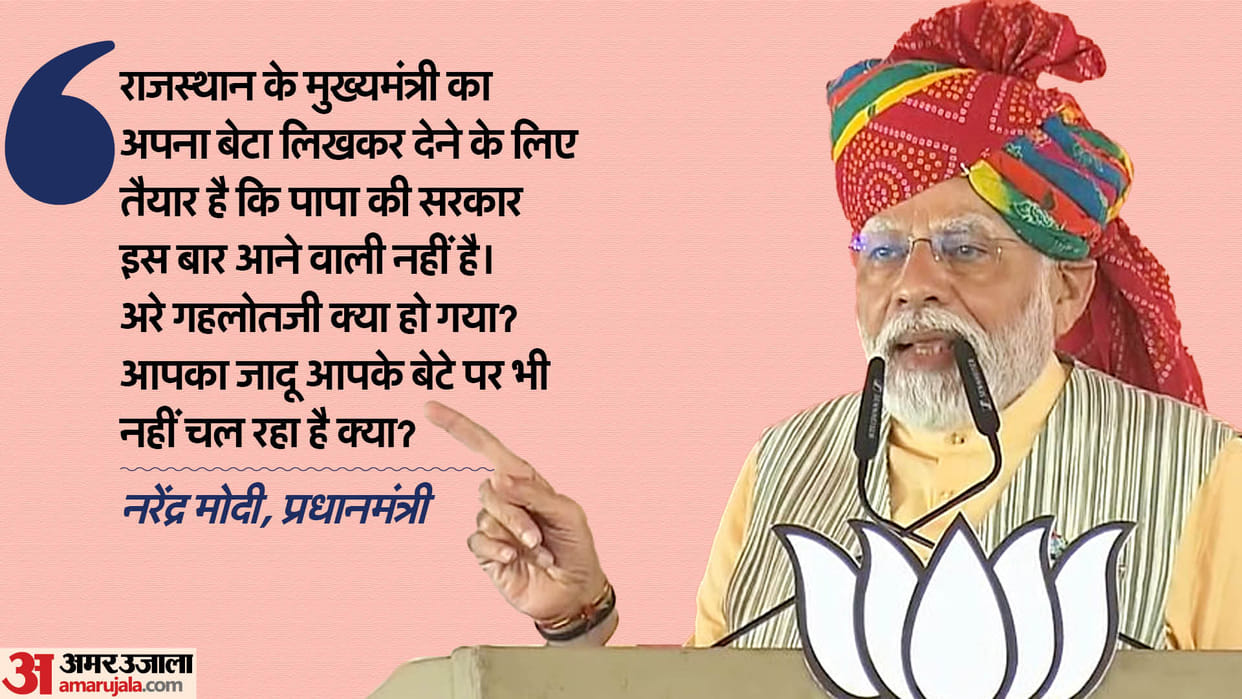 Rajasthan Election 2023 PM Narendra Modi addressed public meeting in Nagaur CM Gehlot Sachin Pilot