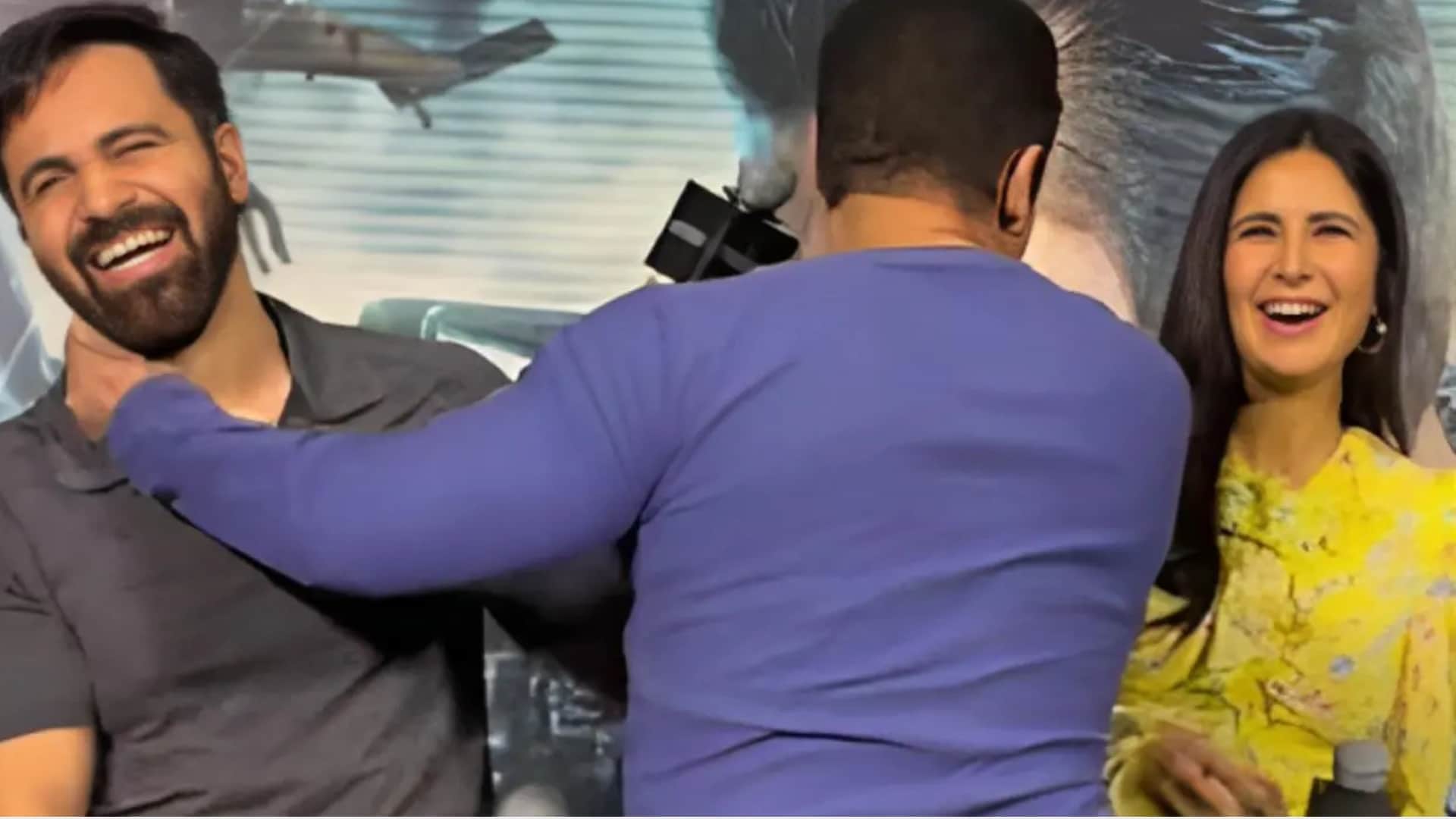 Salman Khan Tries To Kiss Emraan Hashmi At Katrina Kaif Starrer Tiger 3 Event