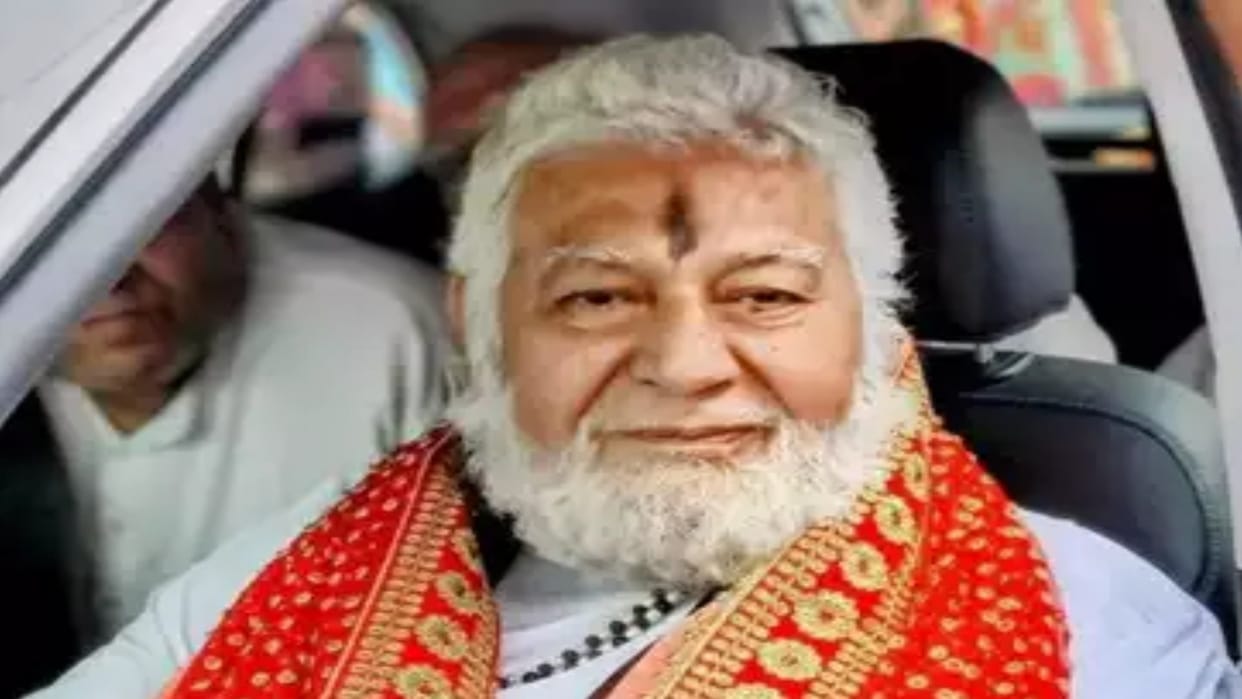 Ashes of Devi Prasad, the head priest of Maihar Dham, immersed in Sangam