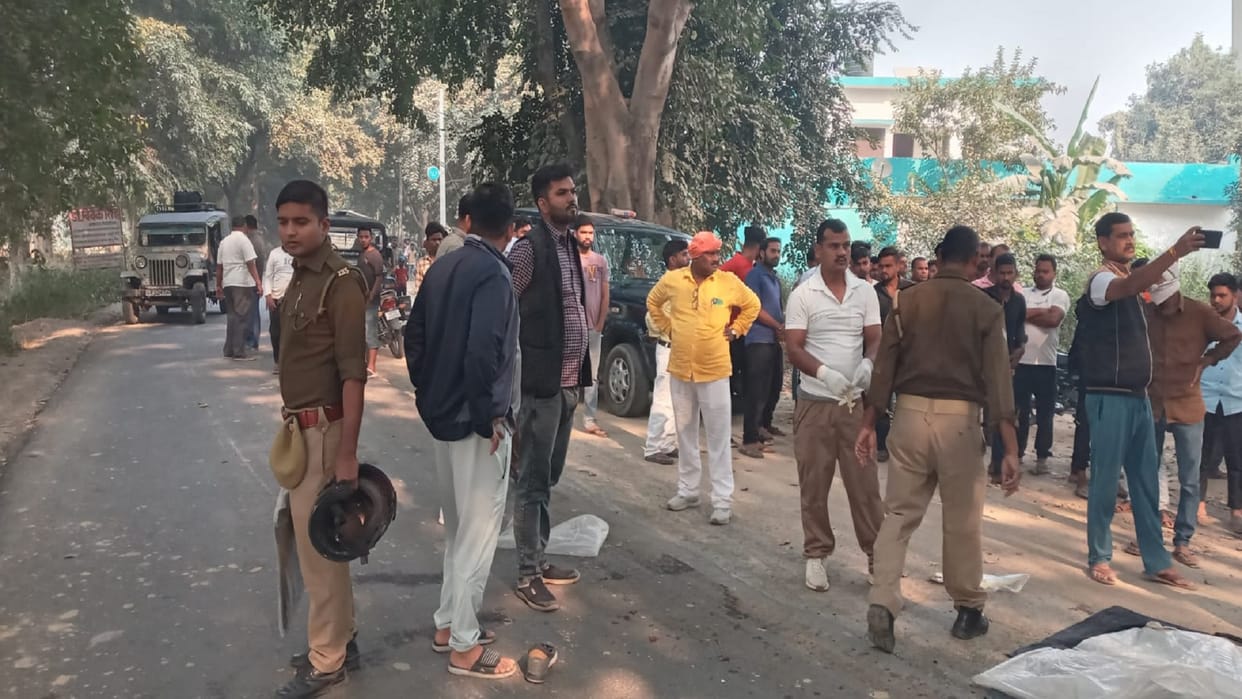 Truck Crushed couple riding a scooty and dragged them for several kilometers In Deoria