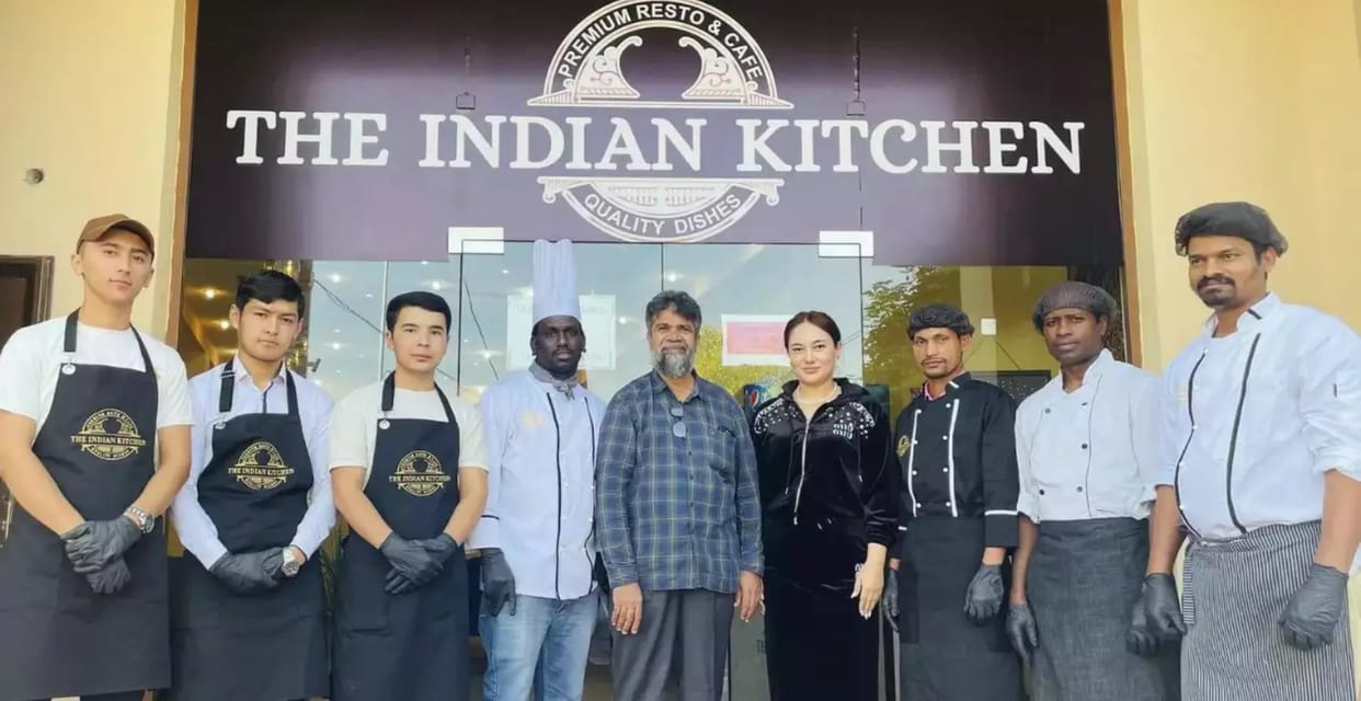 uzbekistan samarkand first indian restaurant the indian kitchen runs by bengaluru man