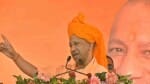आमेर में जनसभा करते योगी आदित्यनाथ।