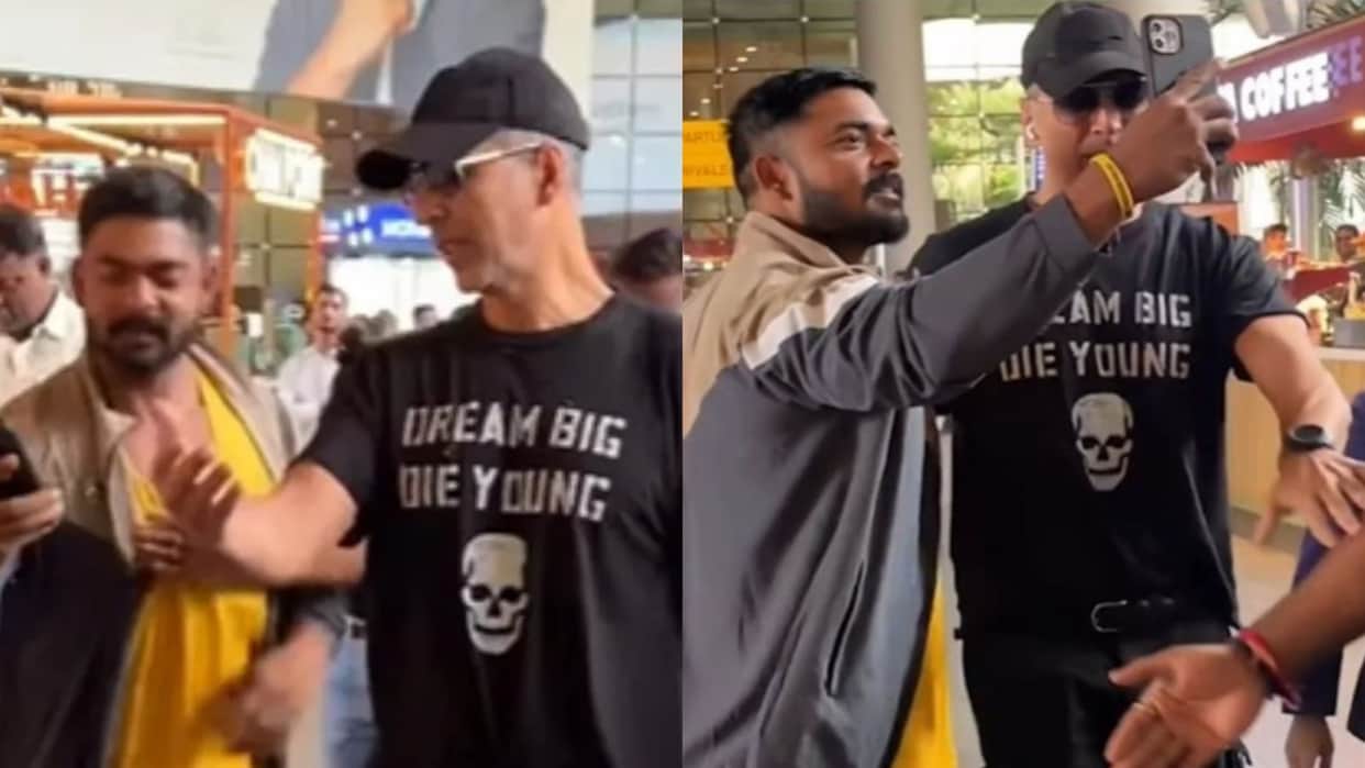 Akshya Kumar sidelines security guards to fulfill fans wish of getting selfie at airport video went viral