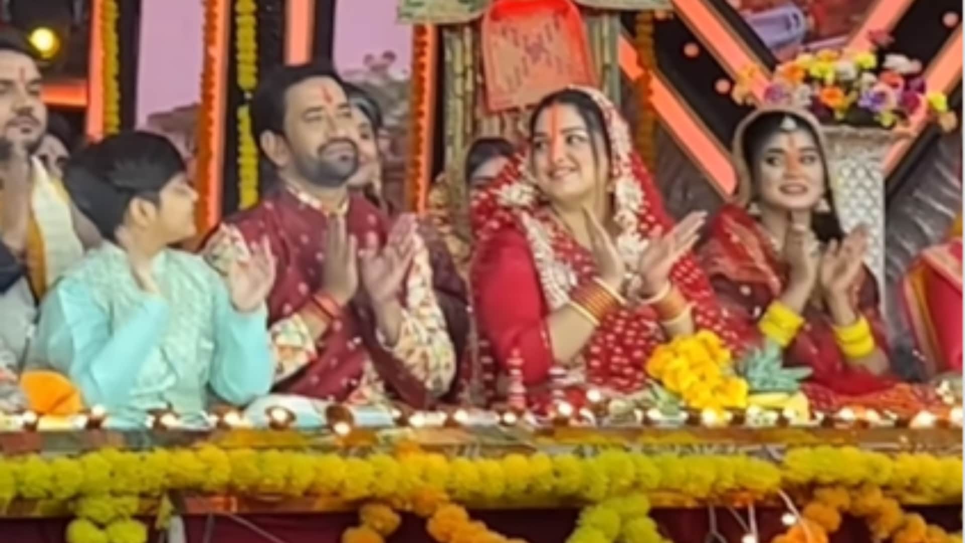 Chhath Puja 2023 celebration bhojpuri stars monalisa ravi kishan khesari lal amrapali nirahua rani akshara sin