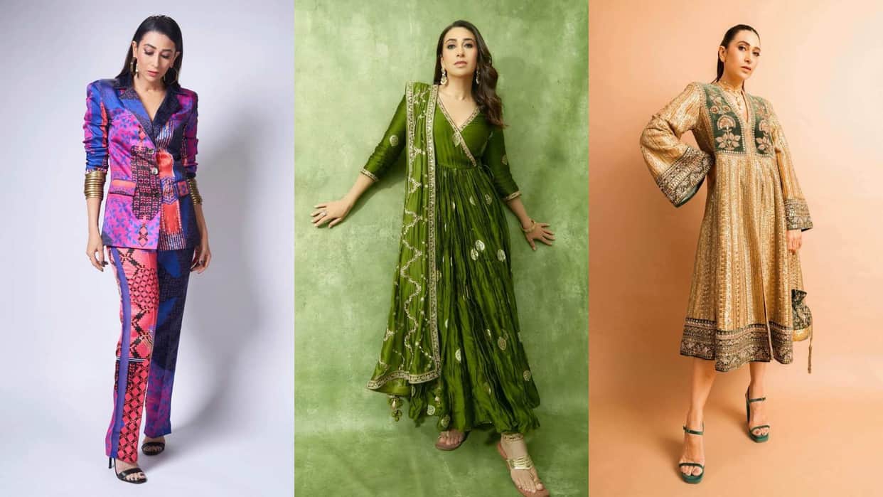 trendy Outfit From banarasi Saree inspired by karishma kapoor