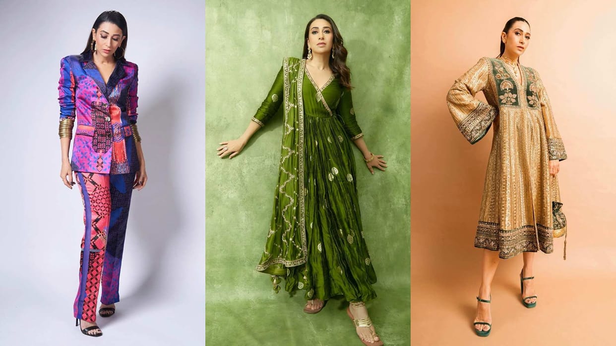 trendy Outfit From banarasi Saree inspired by karishma kapoor
