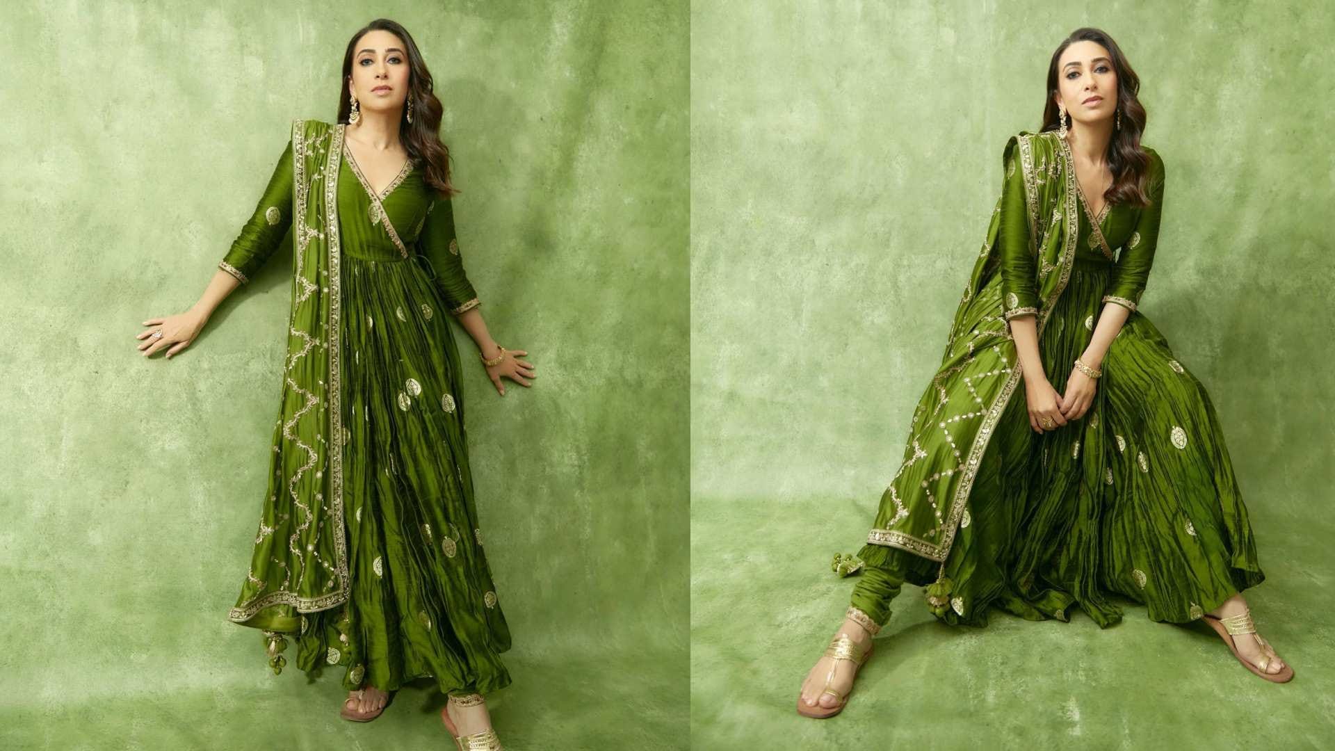 trendy Outfit From banarasi Saree inspired by karishma kapoor