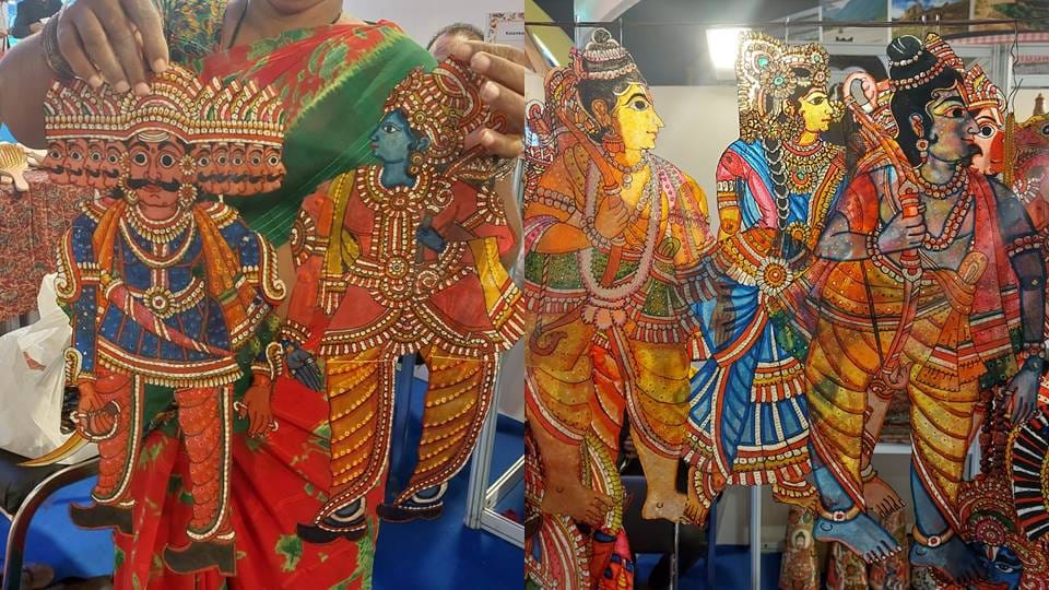 Live puppets made of goat leather center of attraction at Indian International Trade Fair