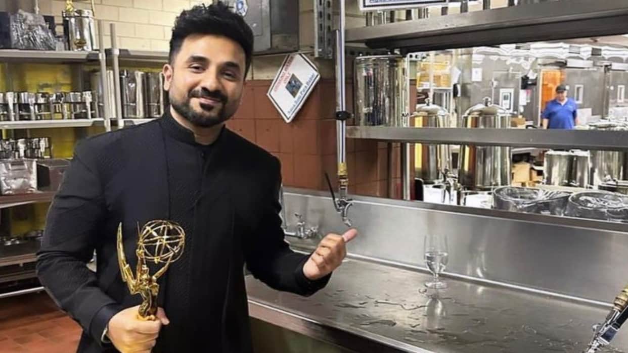 International Emmy Award winner Vir Das poses with Trophy in Dishwasher Stand shared his grounding moment