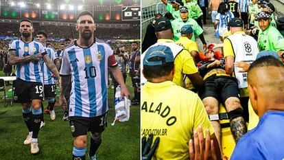 VIDEO: Fans clashed in Brazil vs Argentina football match, police lathicharge, Lionel Messi refused to play