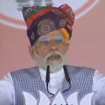 जनसभा को संबोधित करते प्रधानमंत्री मोदी।