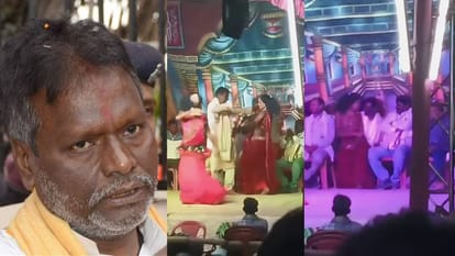 Bihar News : After JDU Party MLA Gopal Mandal, JDU MP Ajay Mandal viral video, women on lap of JDU MP Bihar
