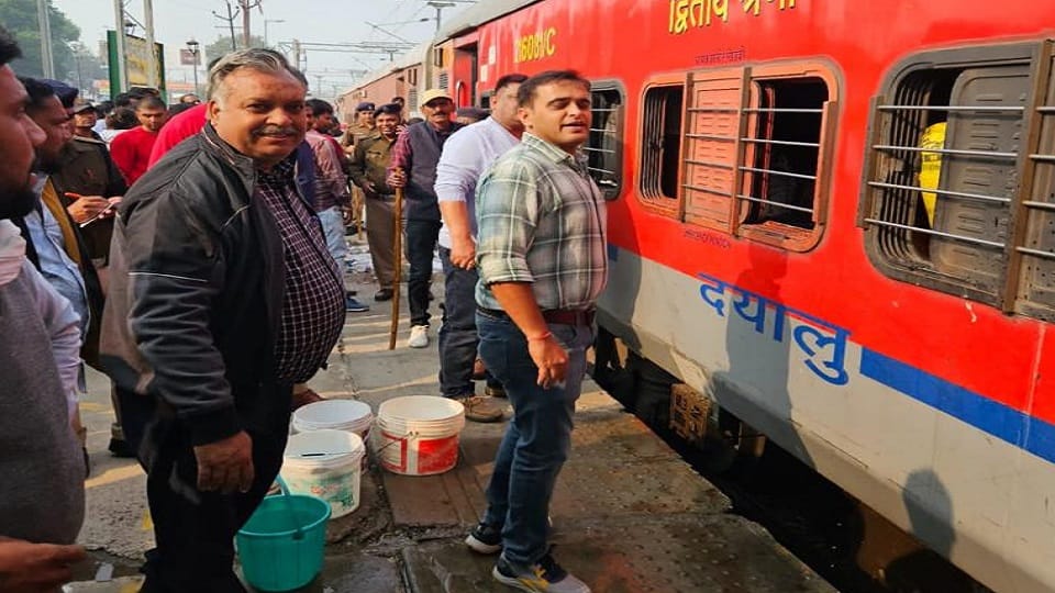Kerosene bottle found in train