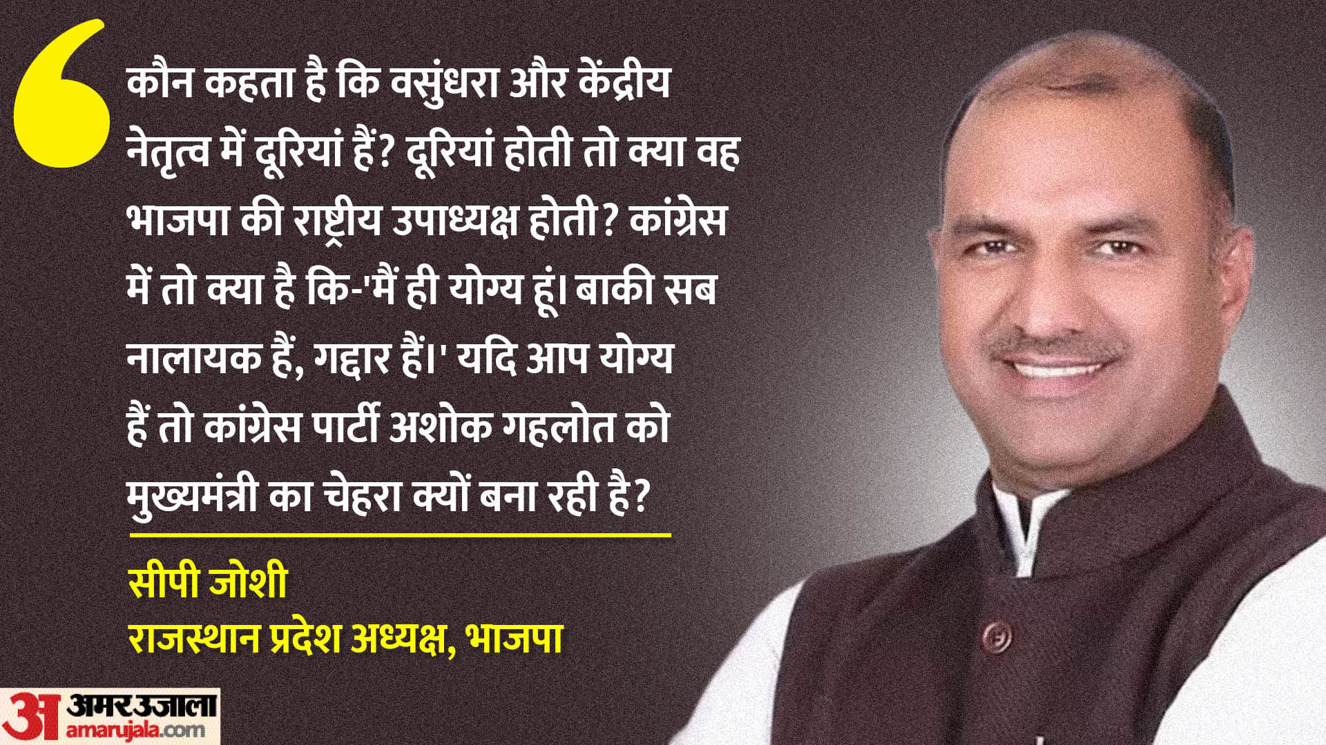 Amar Ujala Special Interview Rajasthan BJP President Claims There Is no Dispute over leadership
