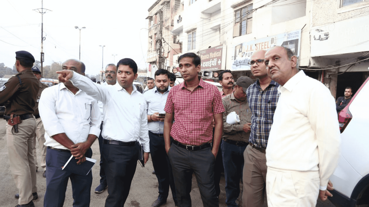 Encroachment is becoming a hindrance in Kolar six lane road.
