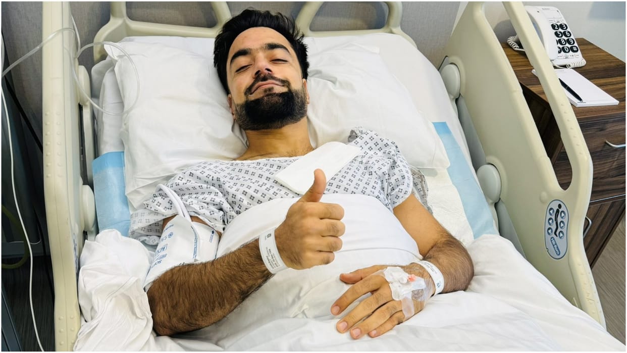 Rashid Khan undergoes back Surgery after ODI WC 2023 will not play in big bass league Shared photo