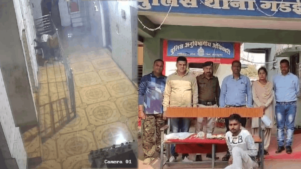Theft of jewellery and cash in Maa Ganga temple and accused arrested in rajnandgaon