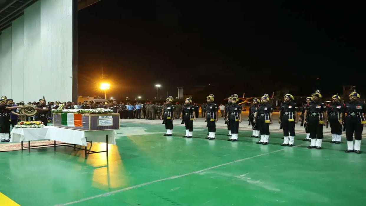 Mortal remains of Captain Pranjal, who died fighting terrorists, land in Bengaluru