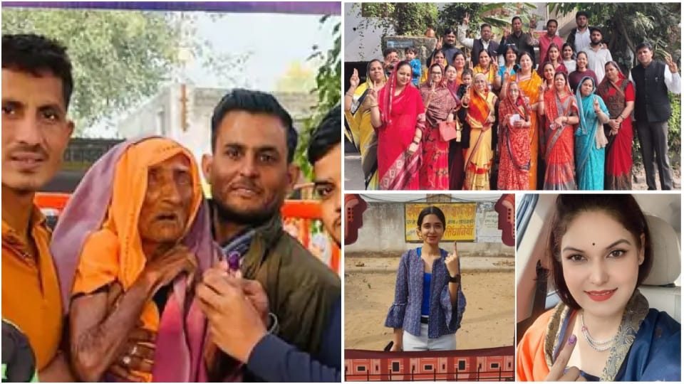 राजस्थान में मतदान की तस्वीरें।
