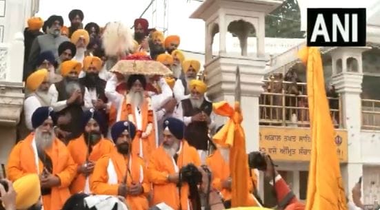 Nagar kirtan organized before the birth anniversary of the first Guru of Sikhs, Guru Nanak Dev Ji