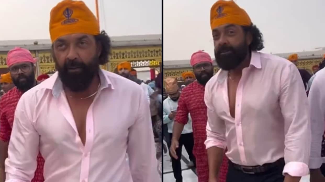 Bobby Deol Animal Actor trolled For Visiting Delhi Bangla Sahib Gurudwara In open button Shirt viral video