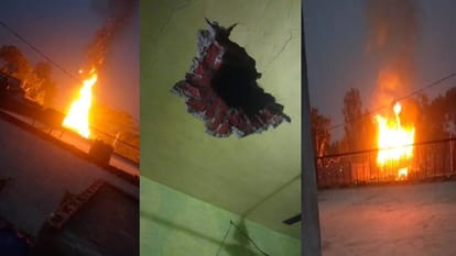 Gas cylinder explodes with loud bang due to fire in Kasganj