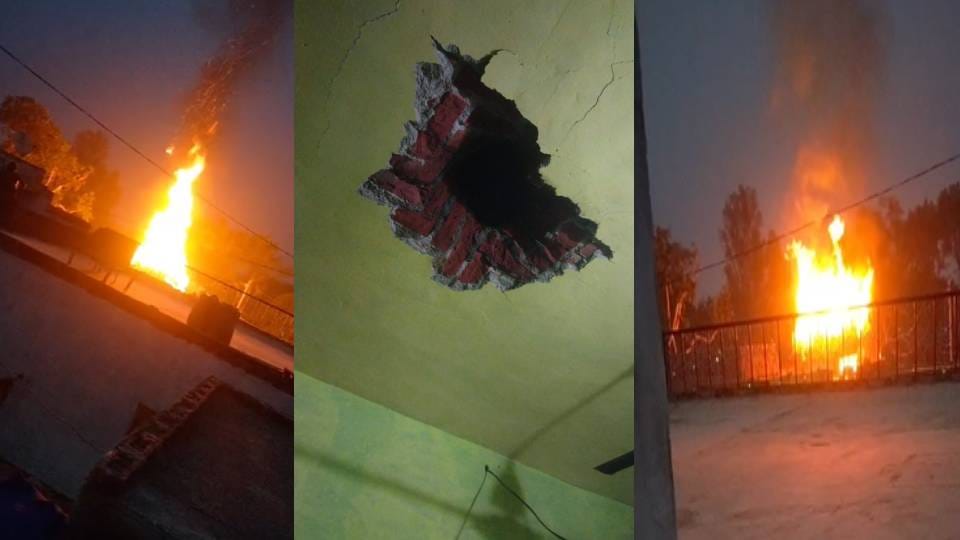 Gas cylinder explodes with loud bang due to fire in Kasganj