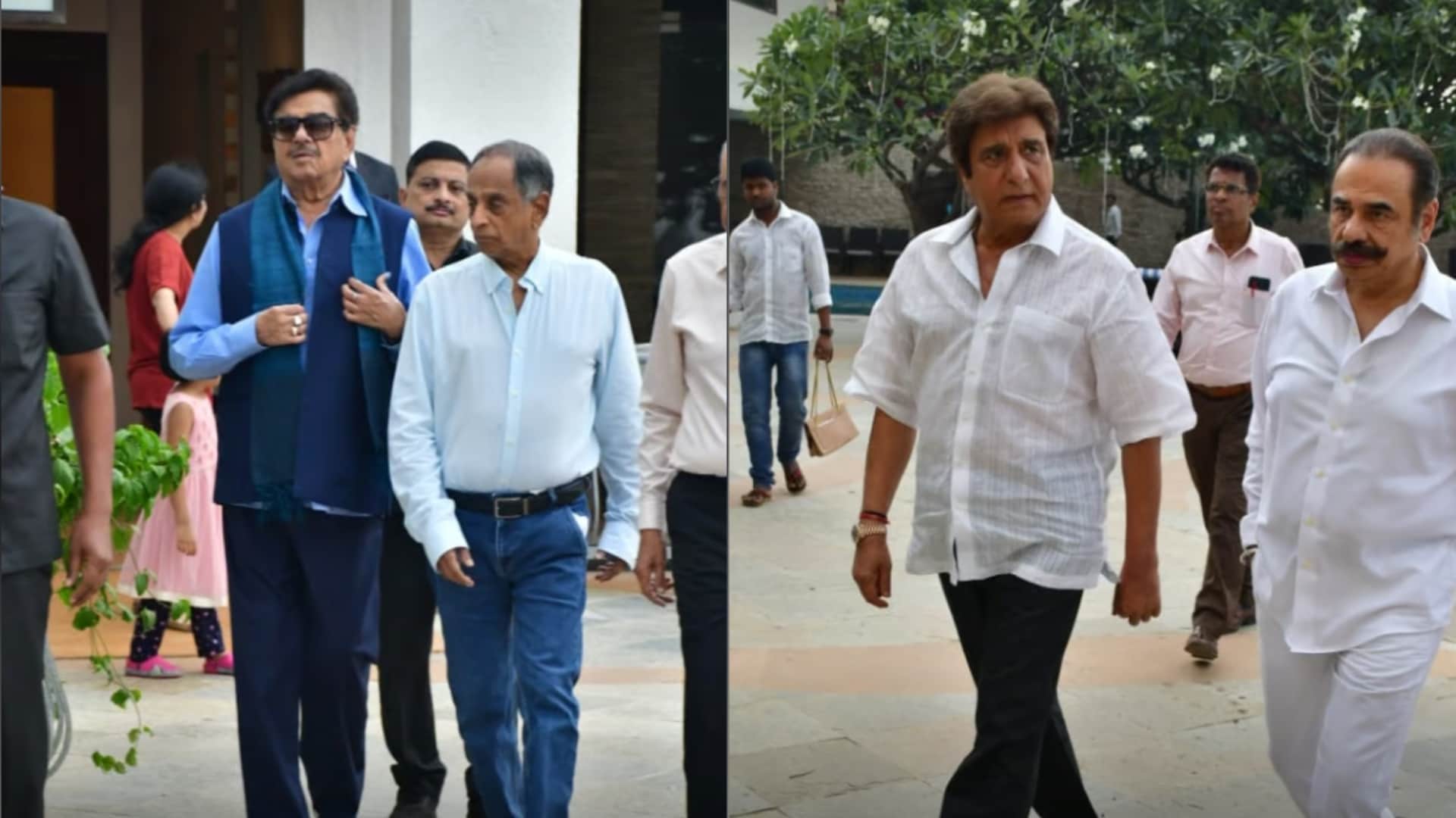 Raj Kumar Kohli Prayer Meet Attended by Sunny Deol Riteish Deshmukh Shatrughan Sinha Attend Armaan Kohli