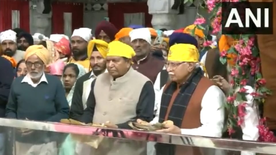 Haryana cm Manohar Lal paid obeisance at Nada Sahib Gurdwara on Prakash Parv