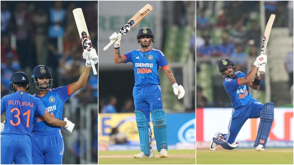 IND vs AUS T20 Match Record First Time three indians scored fifty in a t20 Match Yashasvi Ruturaj Ishan record