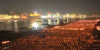 Dev Diwali: Gods celebrated Dev Diwali in Shiva's courtyard, amazing view of crackers show.
