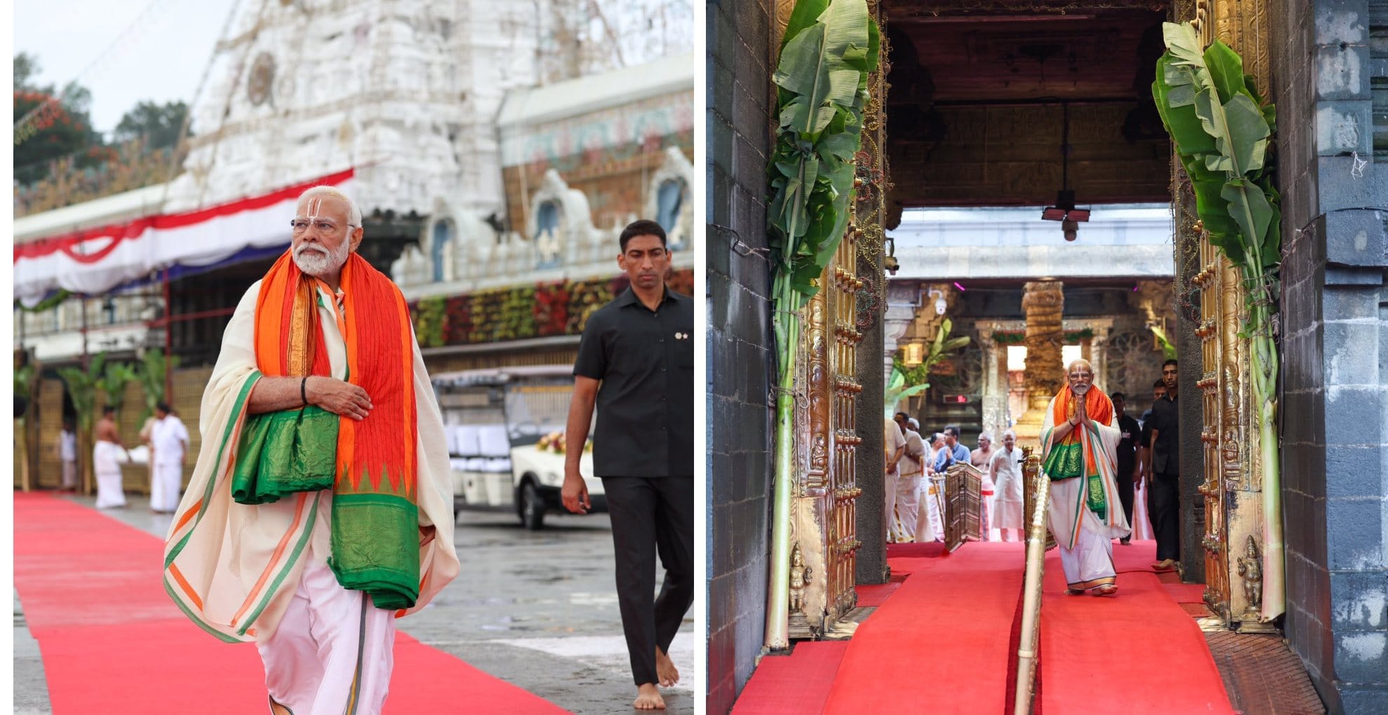 pm modi prayed at sri venkateswara swamy temple at tirumala share images