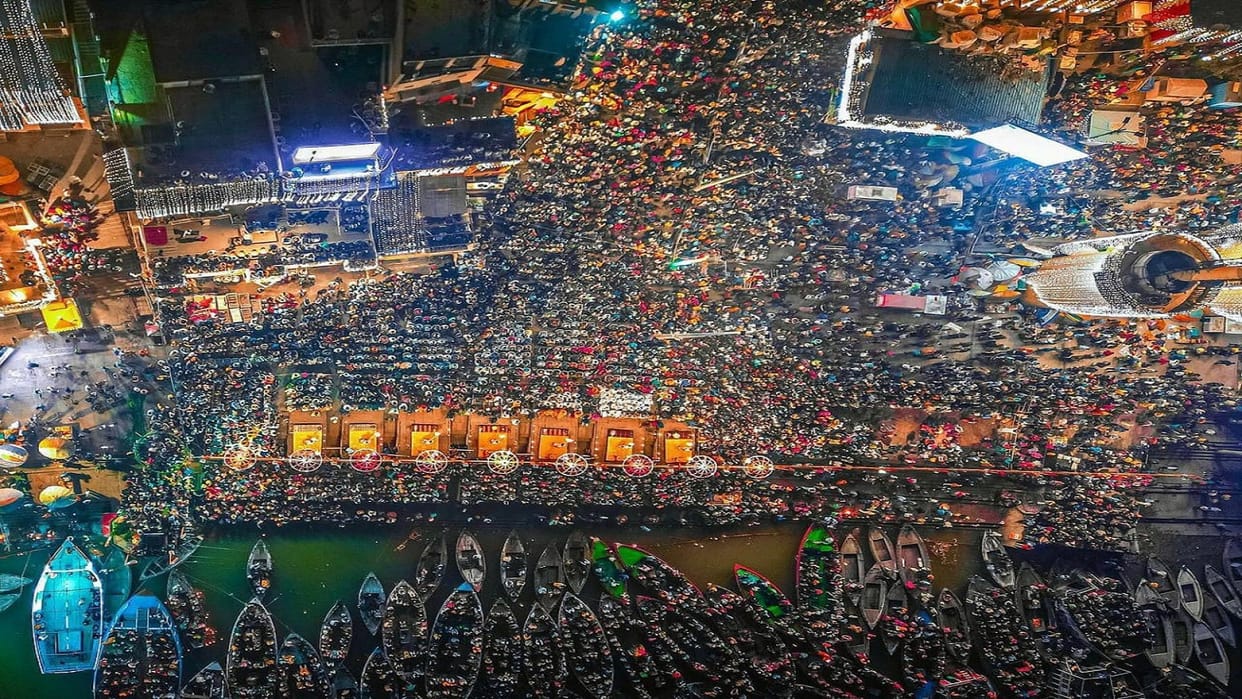 See Kashi s Dev Diwali in pictures ghats illuminated with 22 lakh lamps