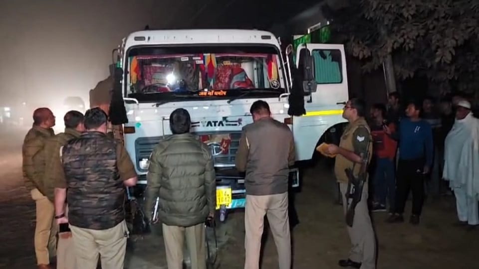 Two friends riding bike died after being hit by a truck in Budhana