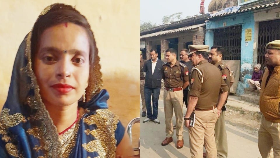 woman murdered by strangulation dead body found outside the house in shahjahanpur