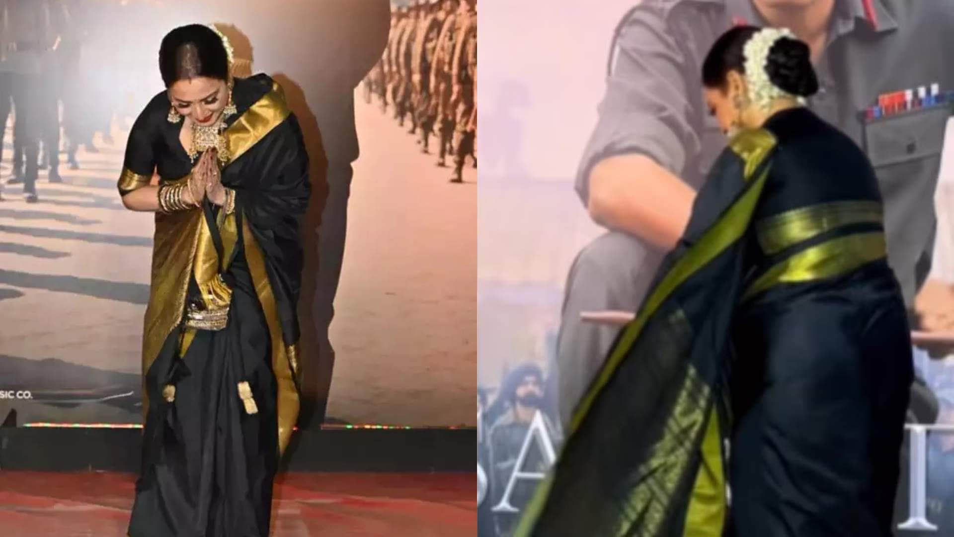 Rekha salutes Sam Manekshaw in vicky kaushal film sam bahadur Screening actress video viral