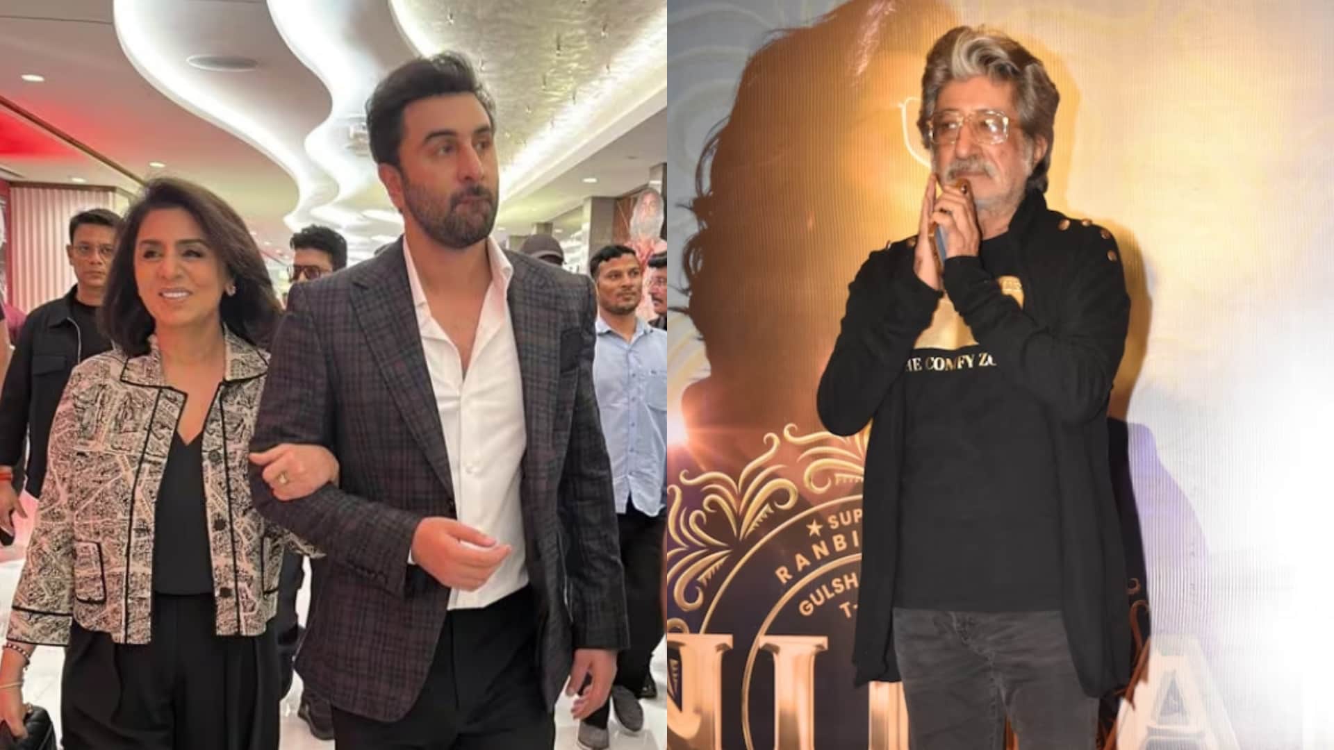 Animal Special Screening Mumbai Ranbir Kapoor Alia Bhatt Mahesh Bhatt Soni Raazdan Shakti Kapoor