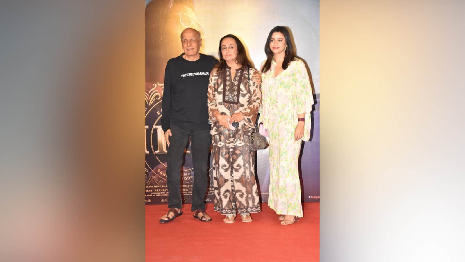 Animal Special Screening Mumbai Ranbir Kapoor Alia Bhatt Mahesh Bhatt Soni Raazdan Shakti Kapoor