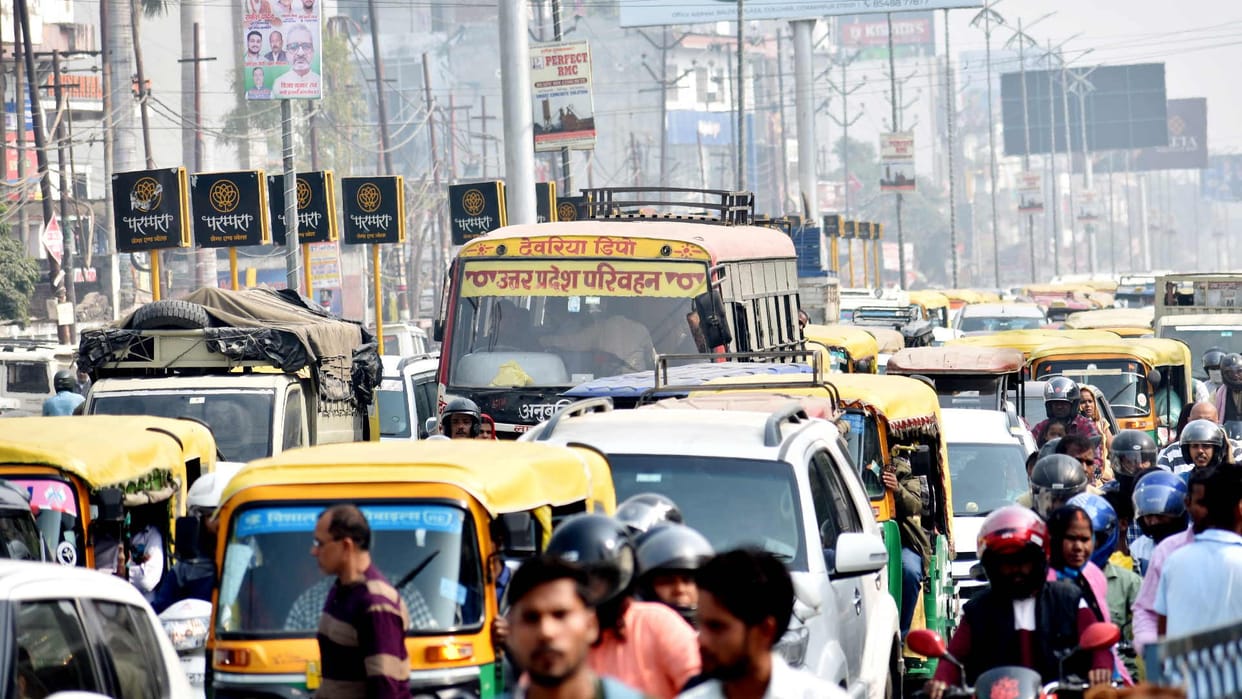 fewer vehicles on roads and air in gorakhpur city improved