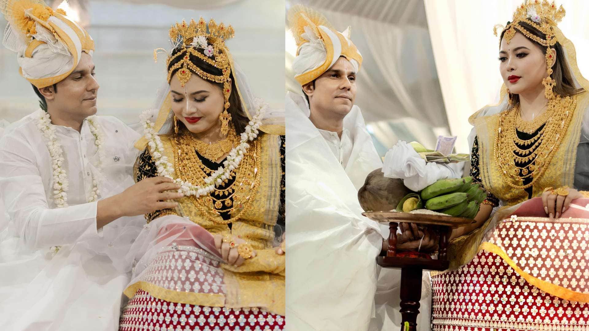 Randeep Lin Wedding lin laishram wore manipuri poshak potloi in wedding photos of Randeep Lin Wedding