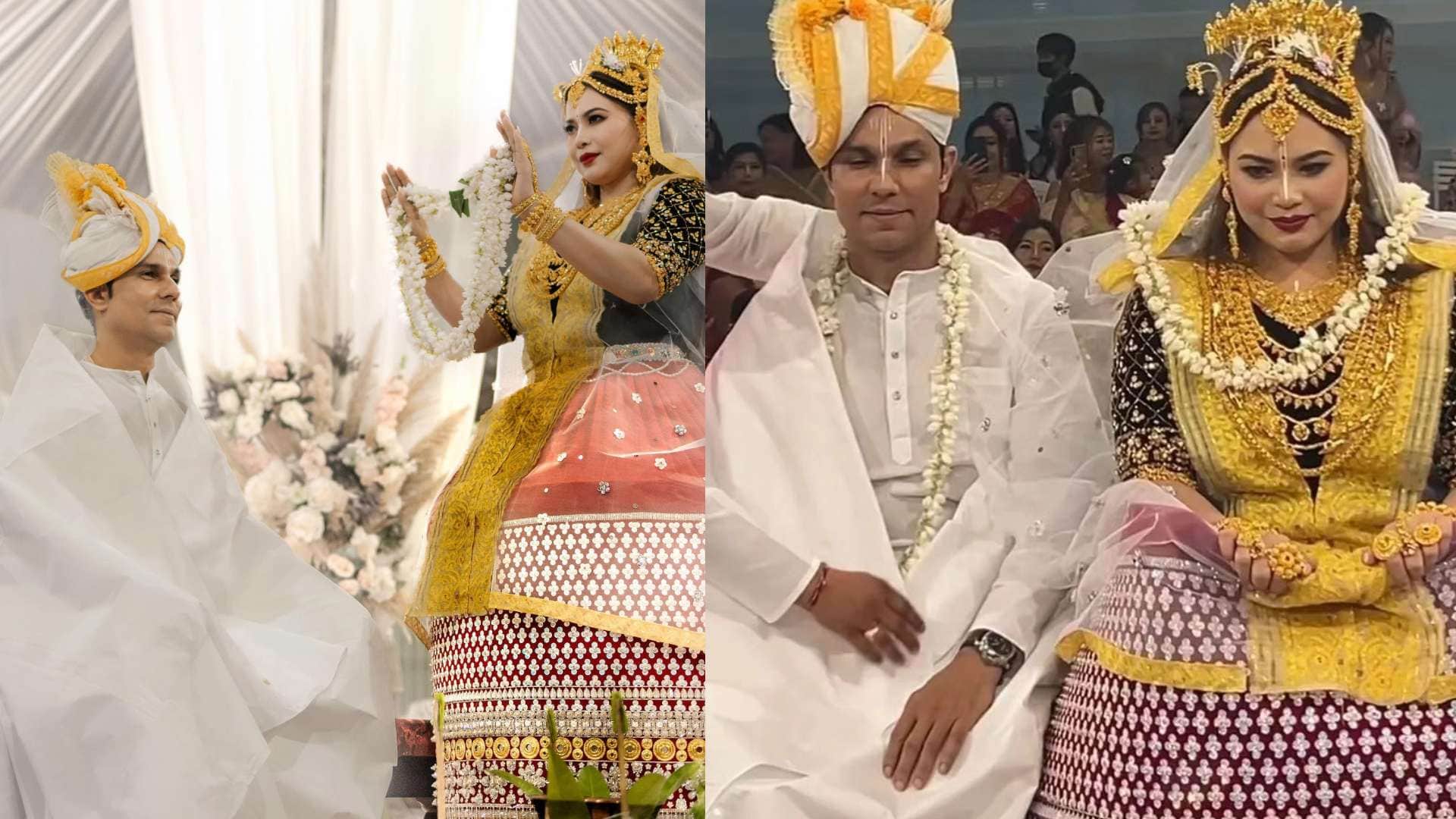 Randeep Lin Wedding lin laishram wore manipuri poshak potloi in wedding photos of Randeep Lin Wedding