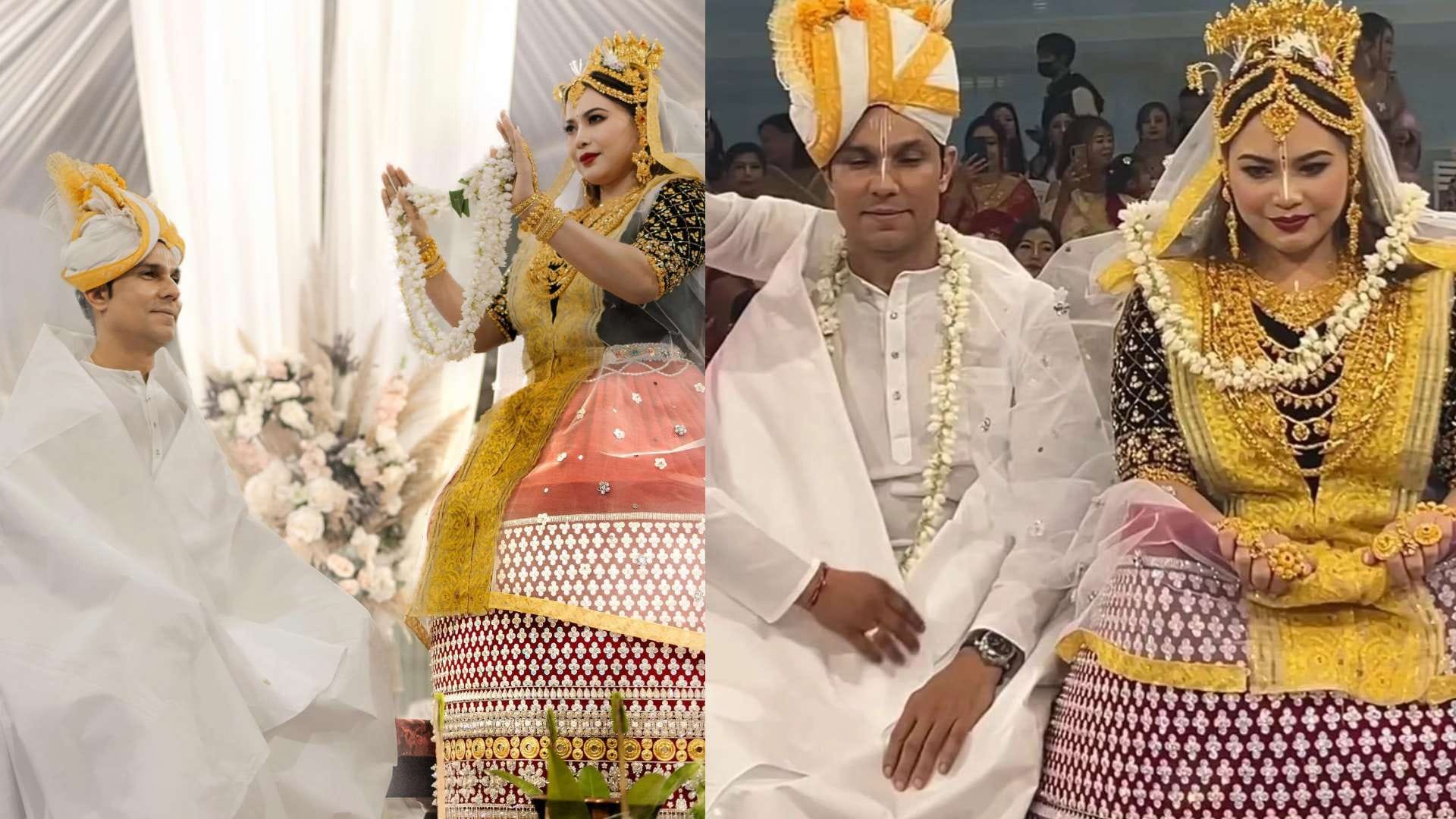 Randeep Lin Wedding lin laishram wore manipuri poshak potloi in wedding photos of Randeep Lin Wedding