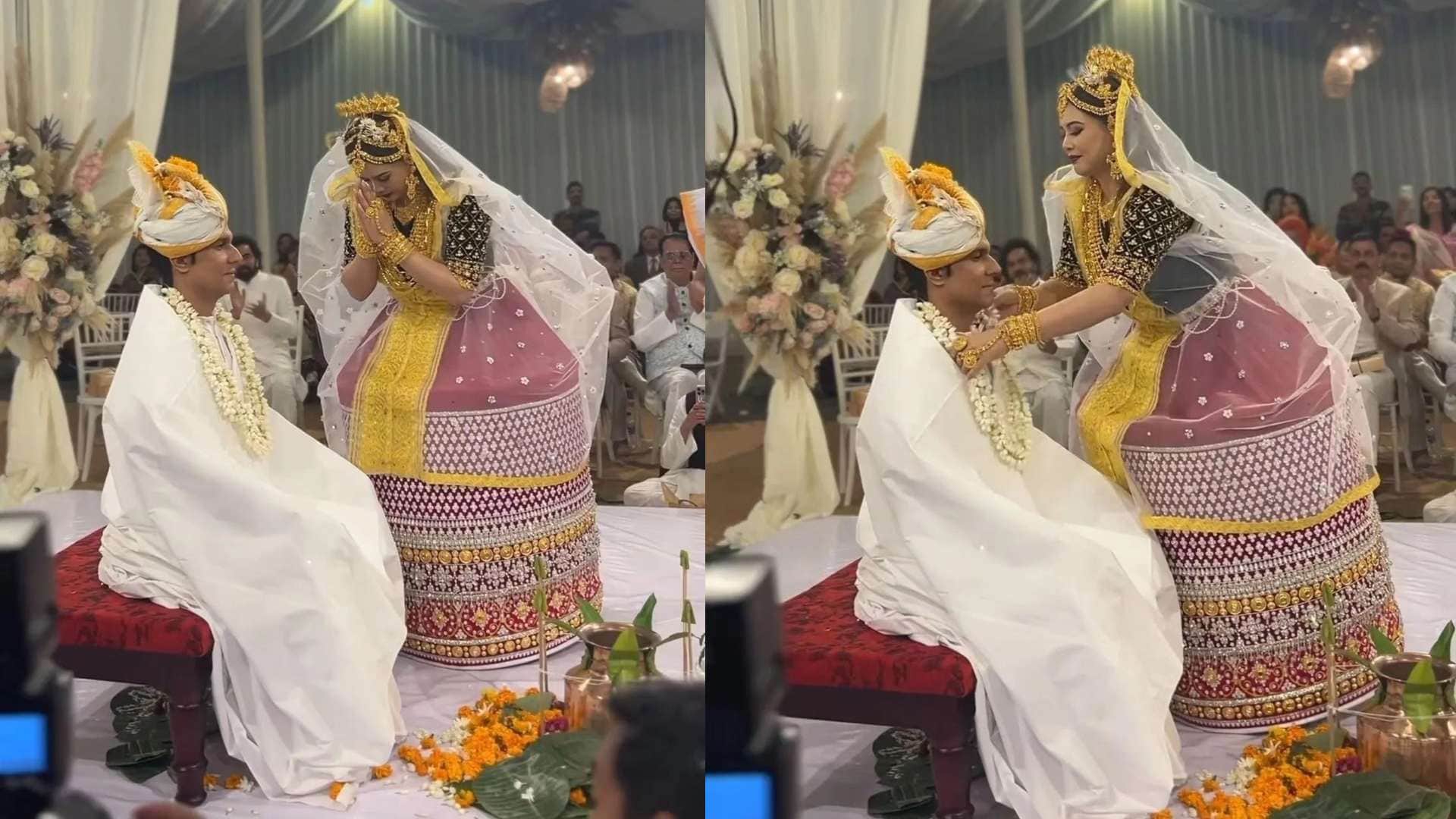 Randeep Lin Wedding lin laishram wore manipuri poshak potloi in wedding photos of Randeep Lin Wedding