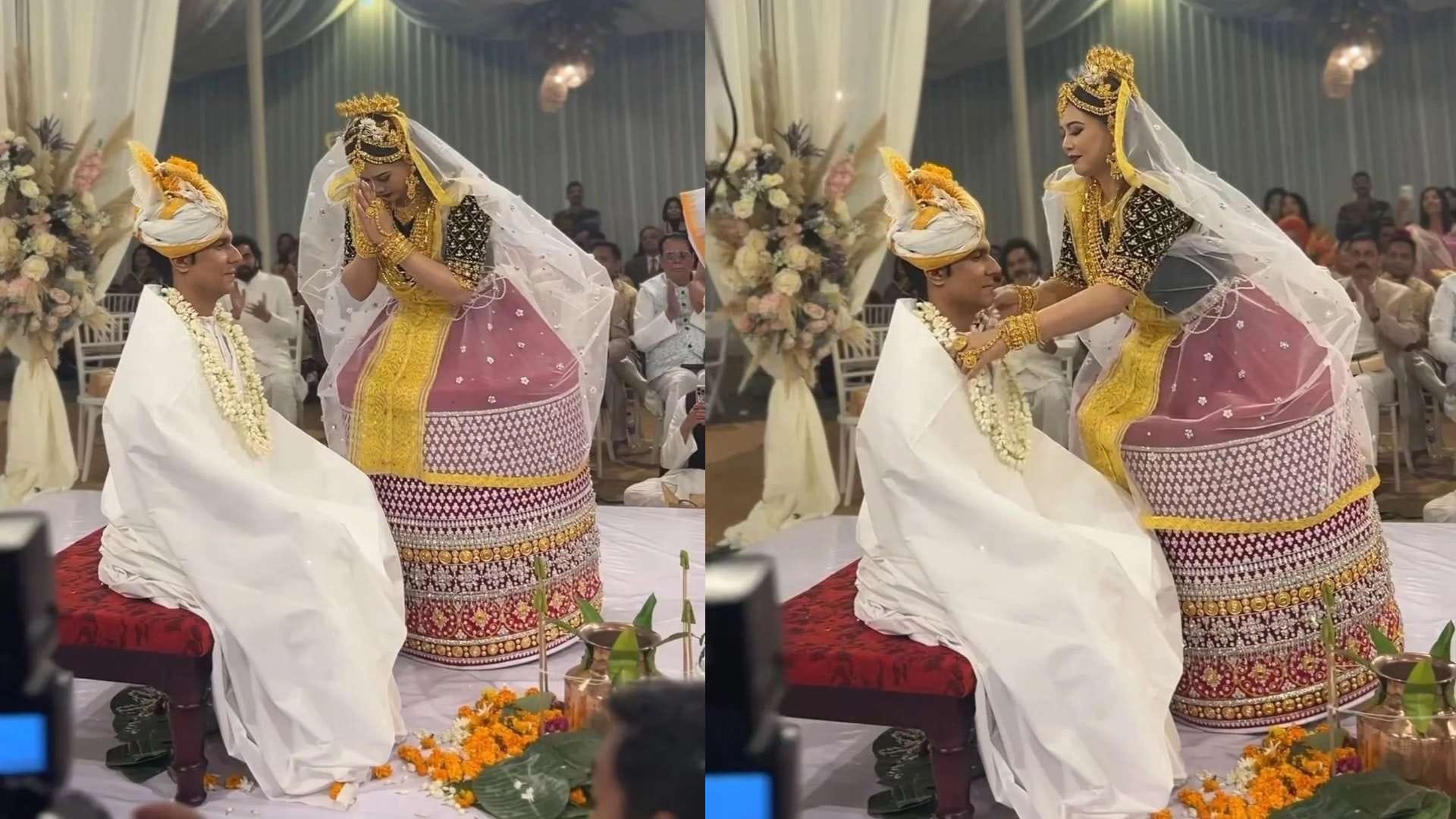 Randeep Lin Wedding lin laishram wore manipuri poshak potloi in wedding photos of Randeep Lin Wedding