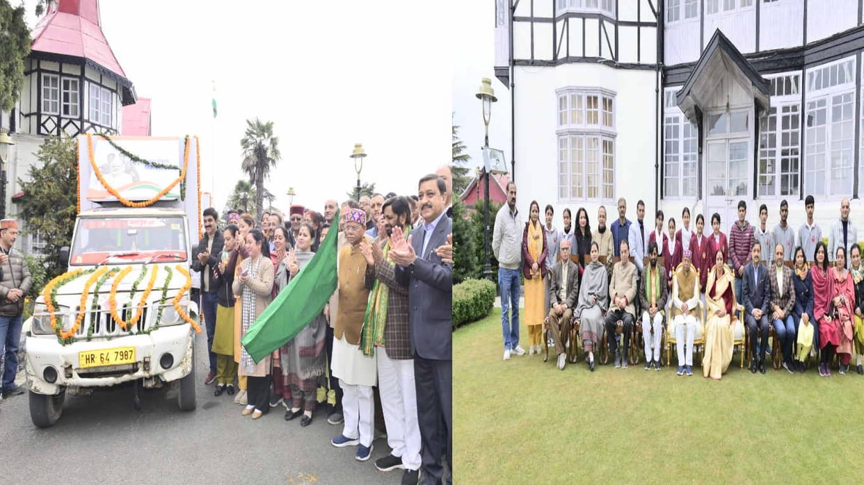 Governor flags off vehicles of Vikas Bharat Sankalp Yatra