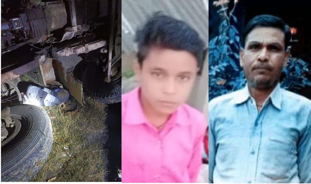 Hardoi Accident, Dumper hits bicycle, then turns on father and son, both dead, driver absconding