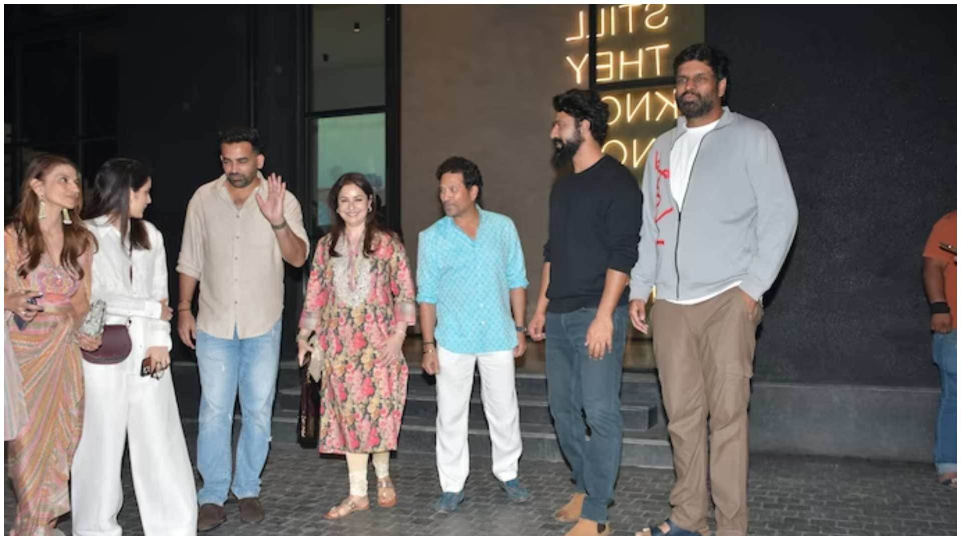 Vicky Kaushal watches Sam Bahadur with cricketing icons Sachin Tendulkar Zaheer Khan and Ajit Agarkar