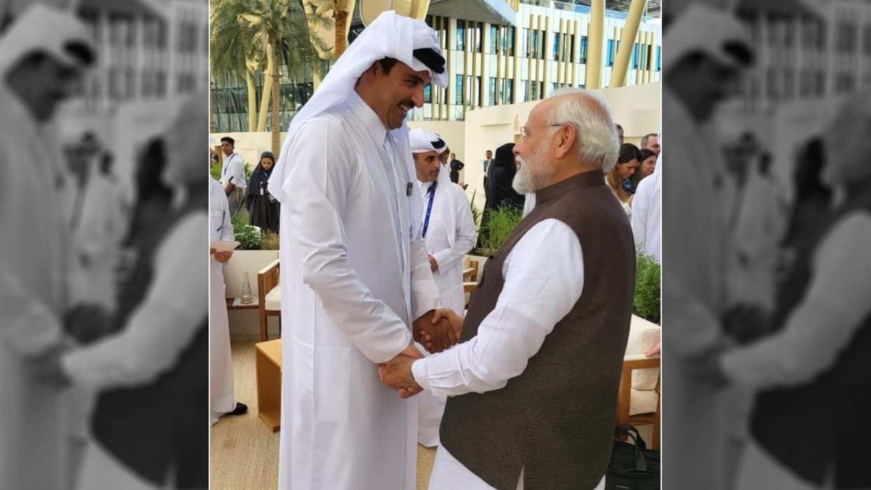 PM Narendra Modi meet Amir of Qatar Sheikh Tamim Bin Hamad On the sidelines of COP28 Summit in Dubai