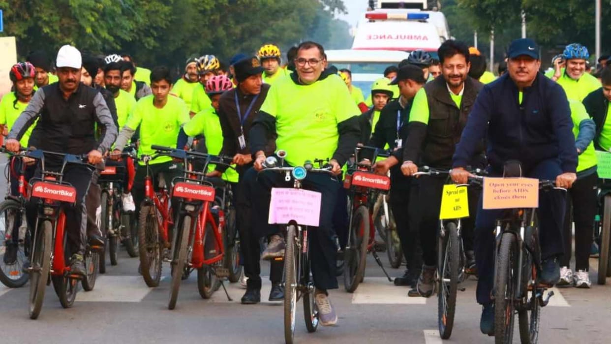 State AIDS Control Society took out public awareness rally in Chandigarh